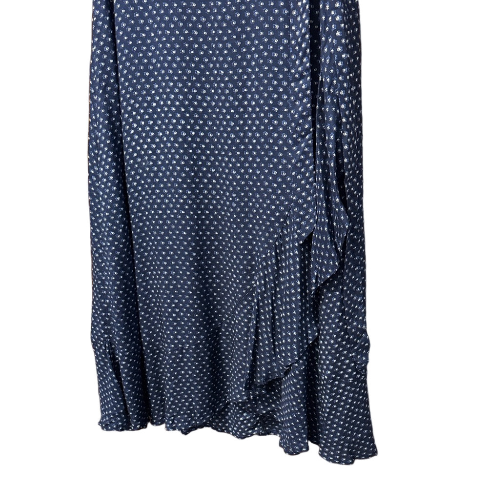 Lucky Brand Asymmetrical Navy-Blue Wrap Skirt Size M - Picture 5 of 7